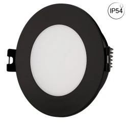 Aro downlight estanco circular para bombilla GU10 / MR16 - Difusor opal - Corte Ø 75-80 mm - IP54