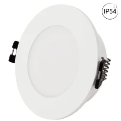 Aro downlight estanco circular para bombilla GU10 / MR16 - Difusor opal - Corte Ø 75-80 mm - IP54