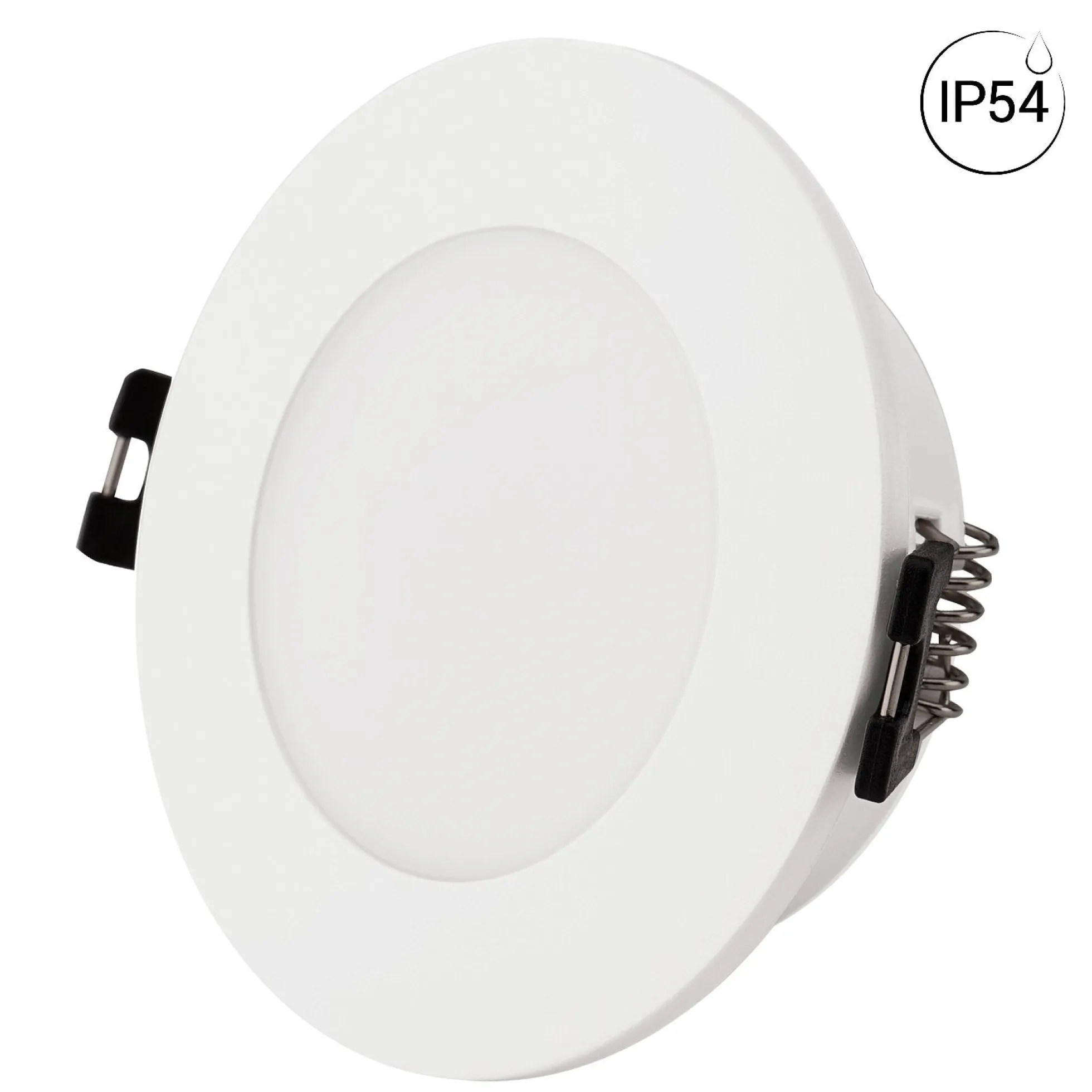 Aro downlight estanco circular para bombilla GU10 / MR16 - Difusor opal - Corte Ø 75-80 mm - IP54