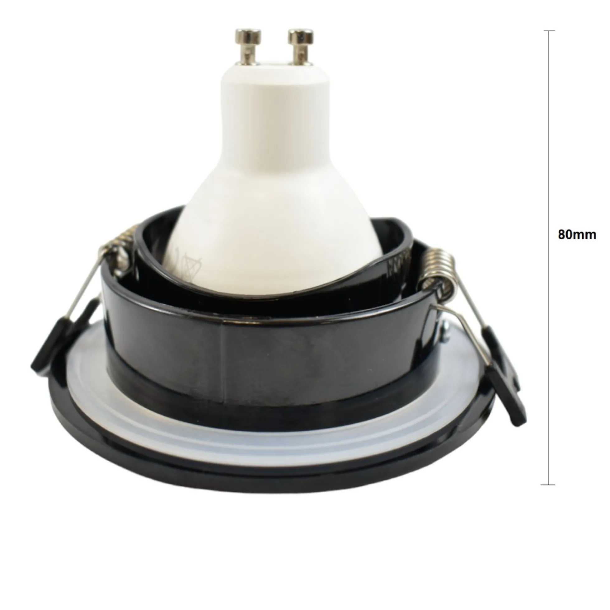 Aro downlight estanco circular para bombilla GU10 / MR16 - Difusor opal - Corte Ø 75-80 mm - IP54