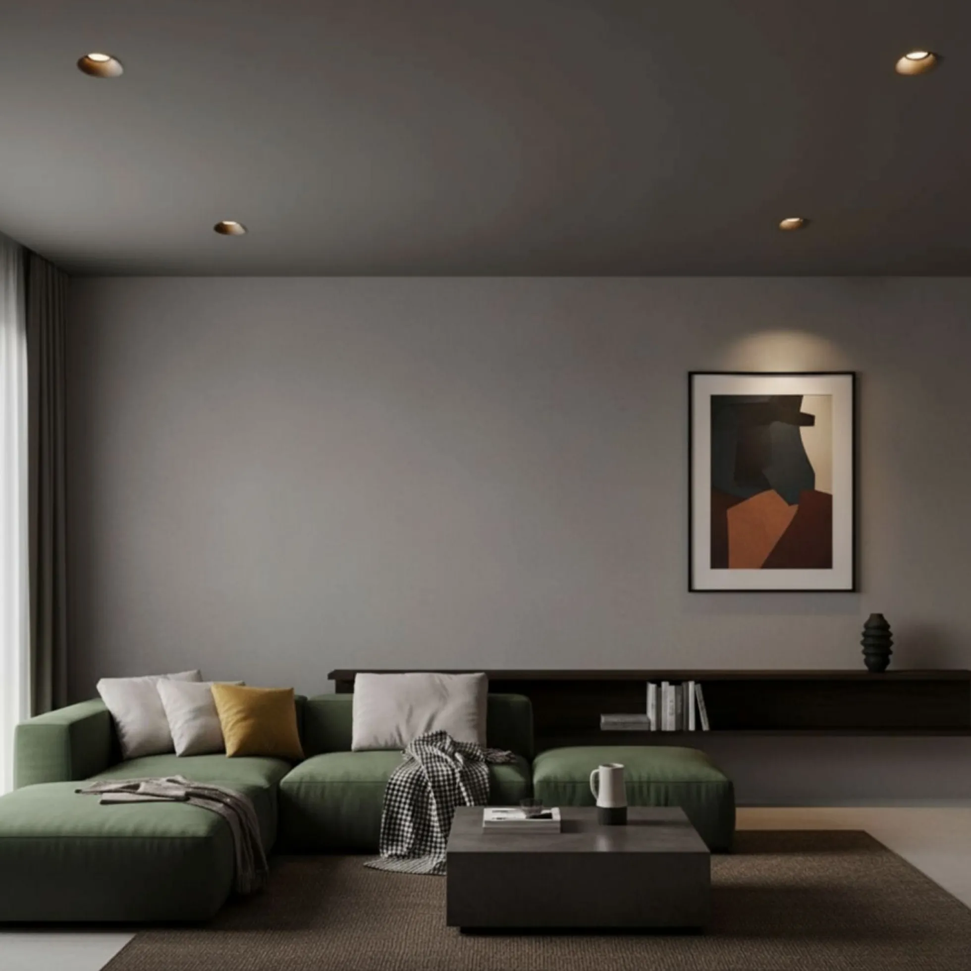 Aro downlight redondo de escayola "MUR" - GU10 - ø100mm