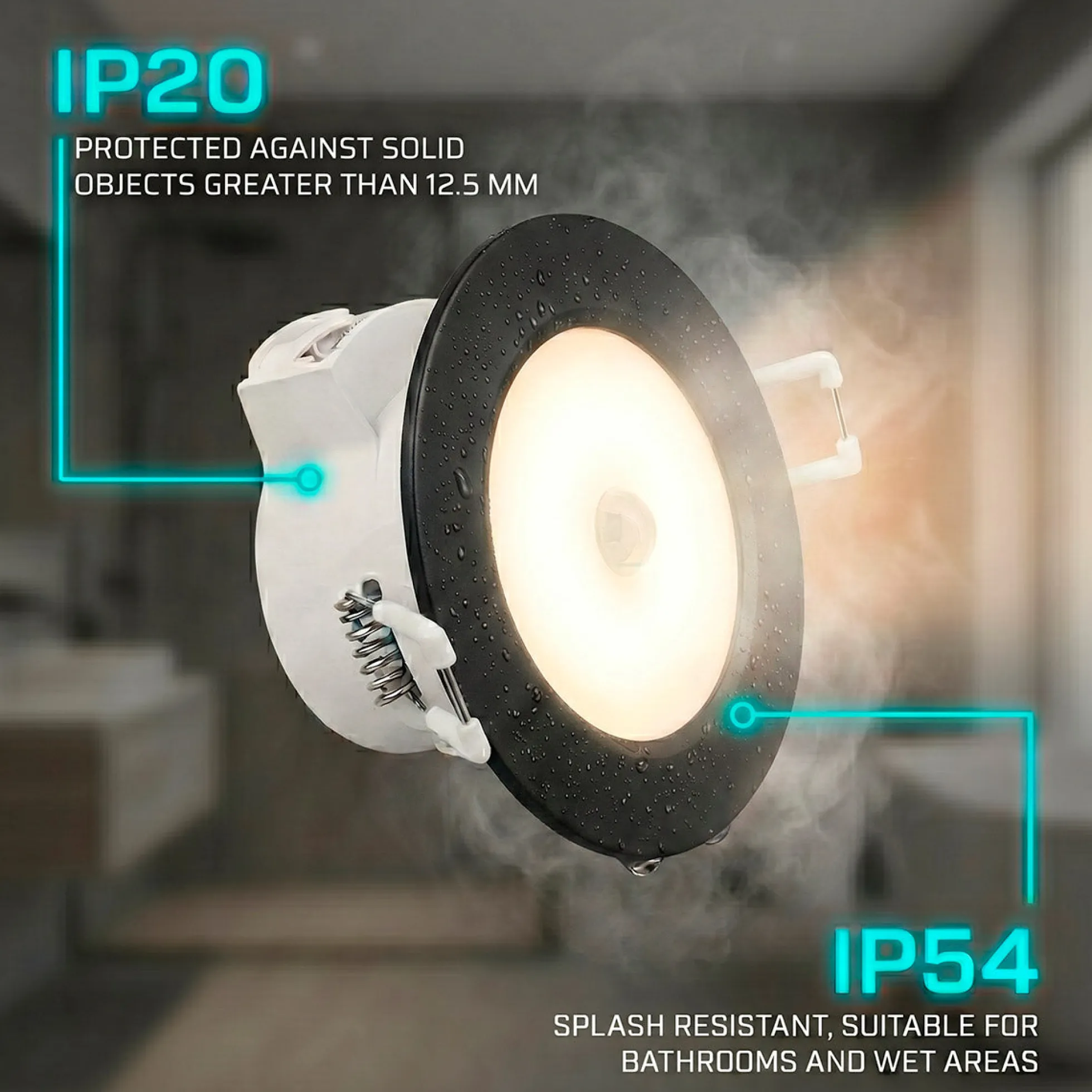 Aro empotrable para downlight BD35 - Negro - IP54