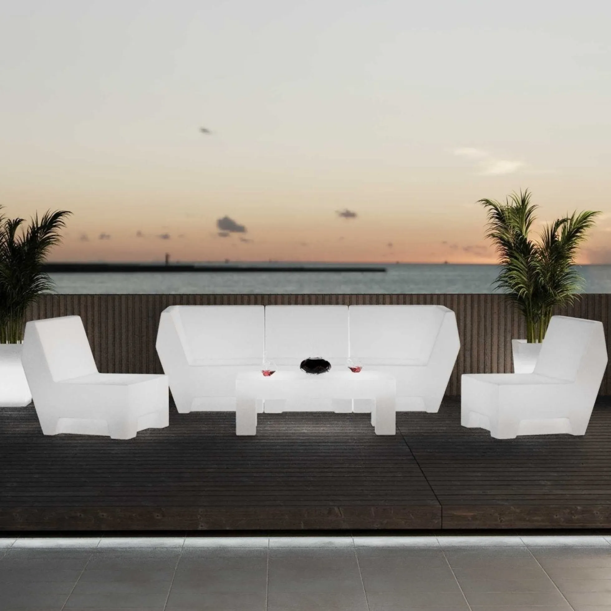 Asiento luminoso LED RGBW - 16W - Recargable - IP65