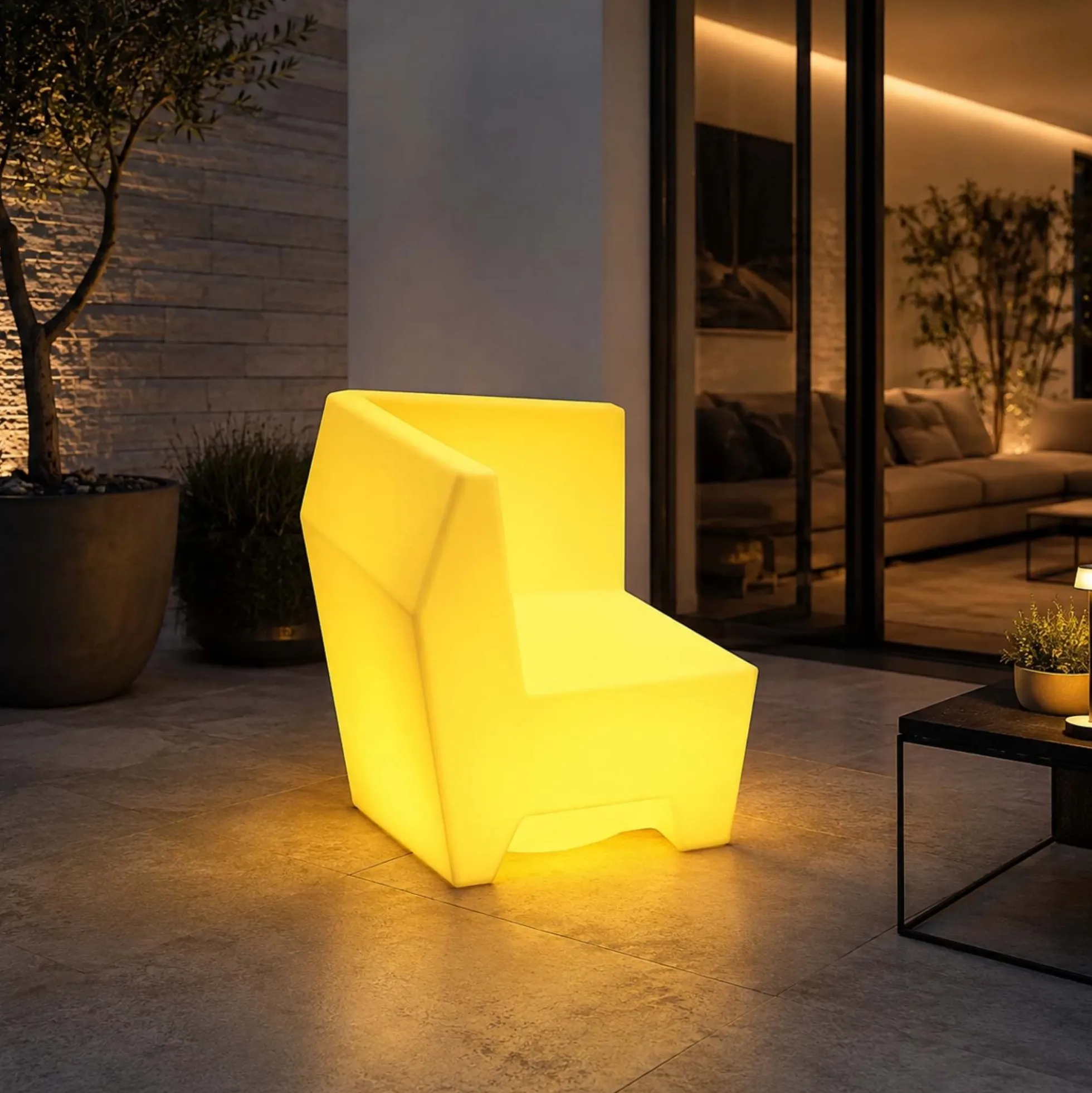 Asiento luminoso LED RGBW - 16W - Recargable - IP65