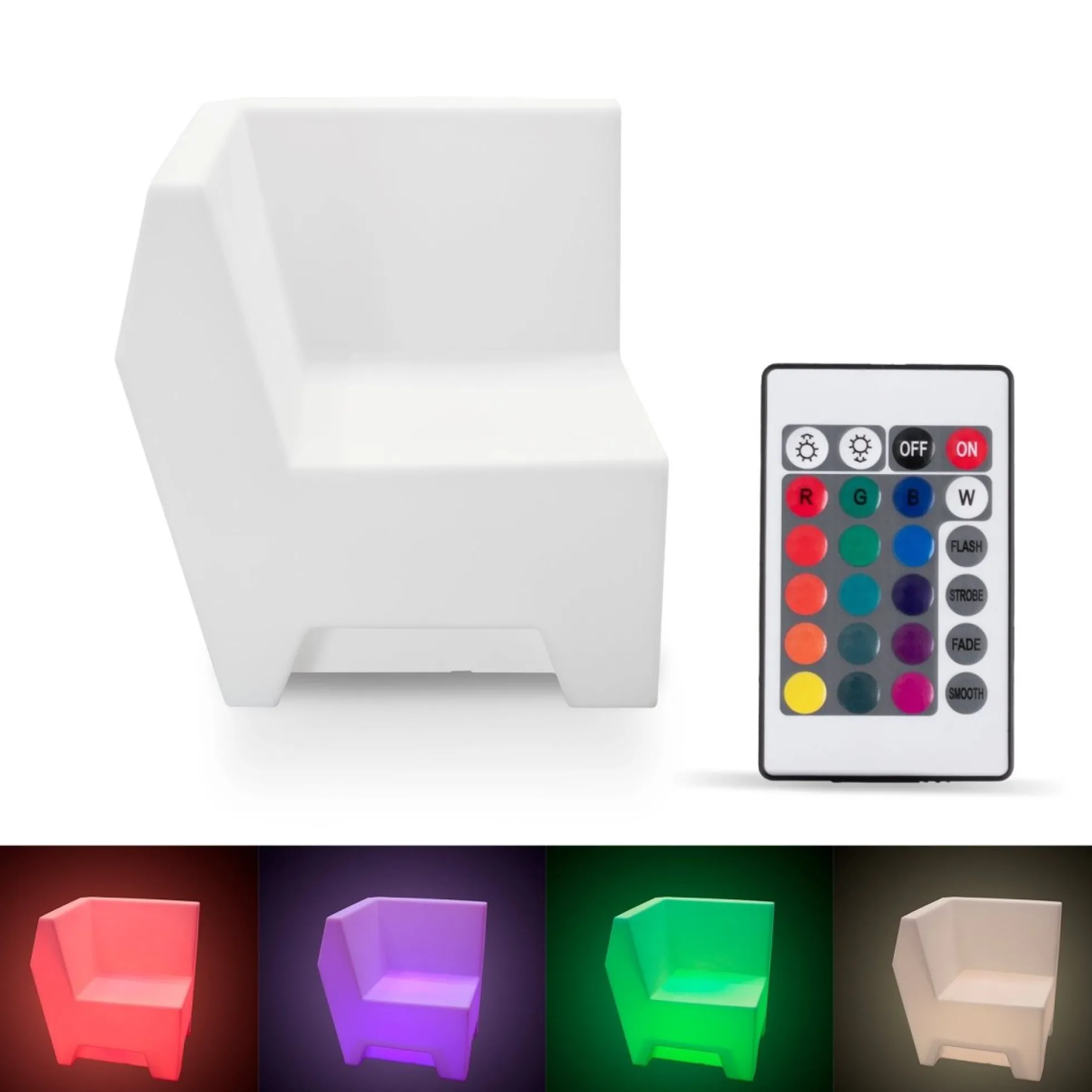 Asiento luminoso LED RGBW - 16W - Recargable - IP65