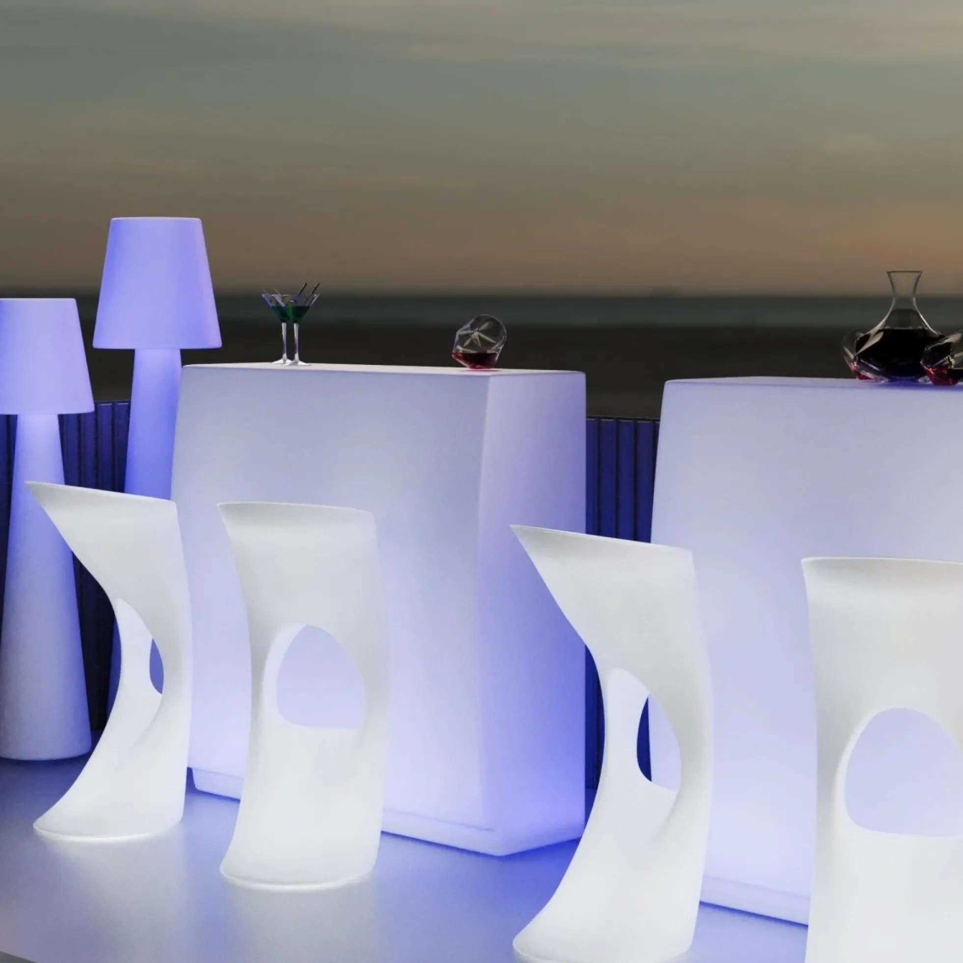 Asiento luminoso LED RGBW - 12W - Recargable