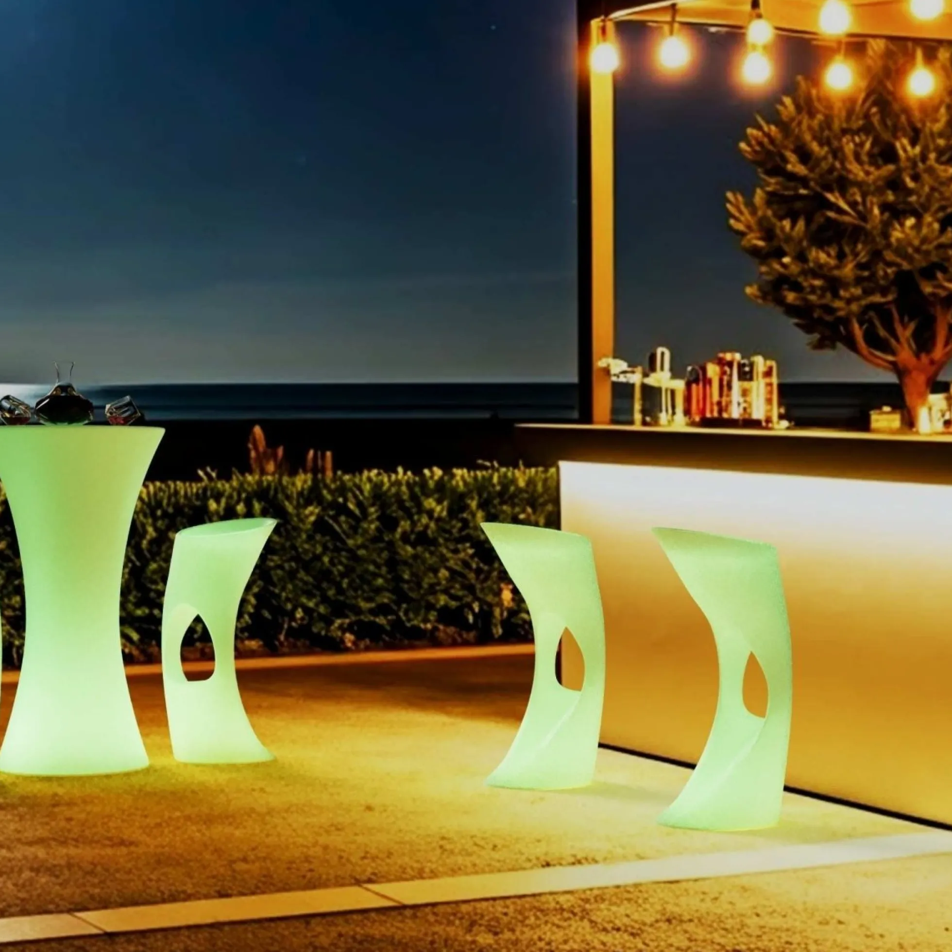 Asiento luminoso LED RGBW - 12W - Recargable