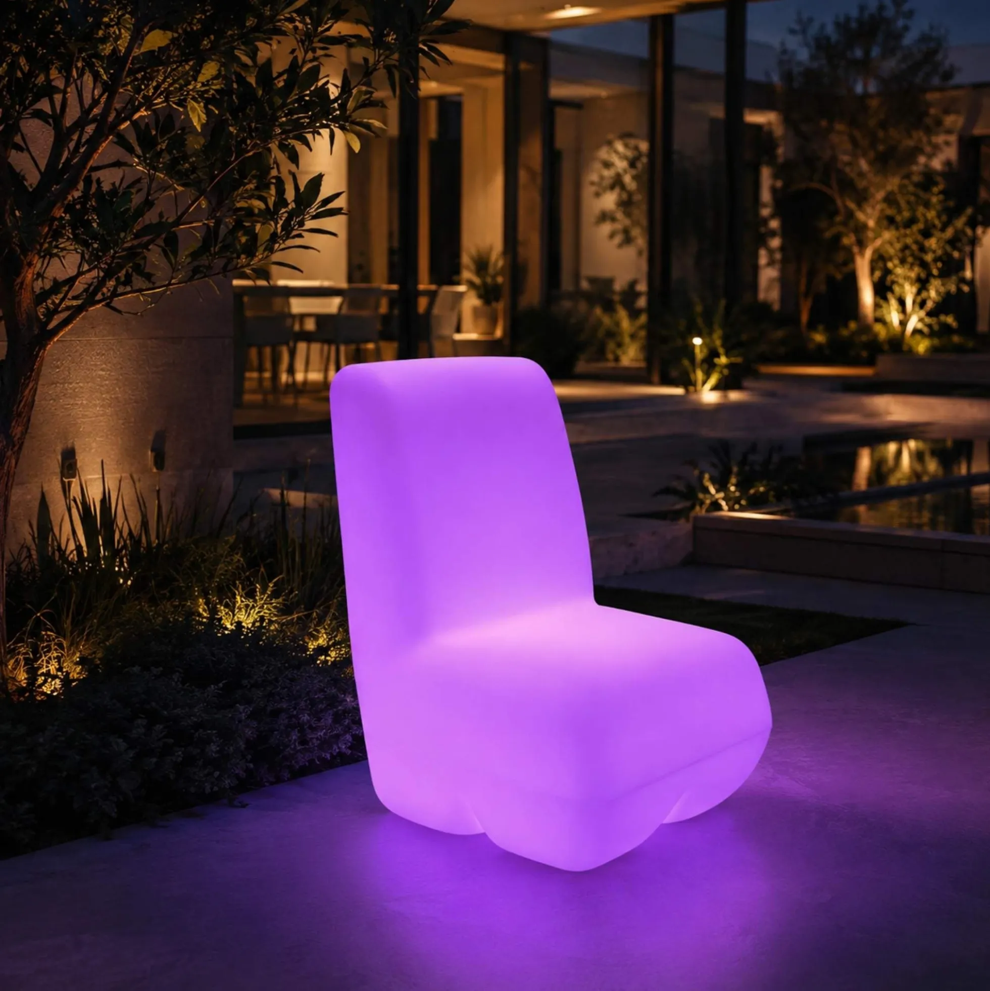 Asiento luminoso LED RGBW - 16W - Recargable