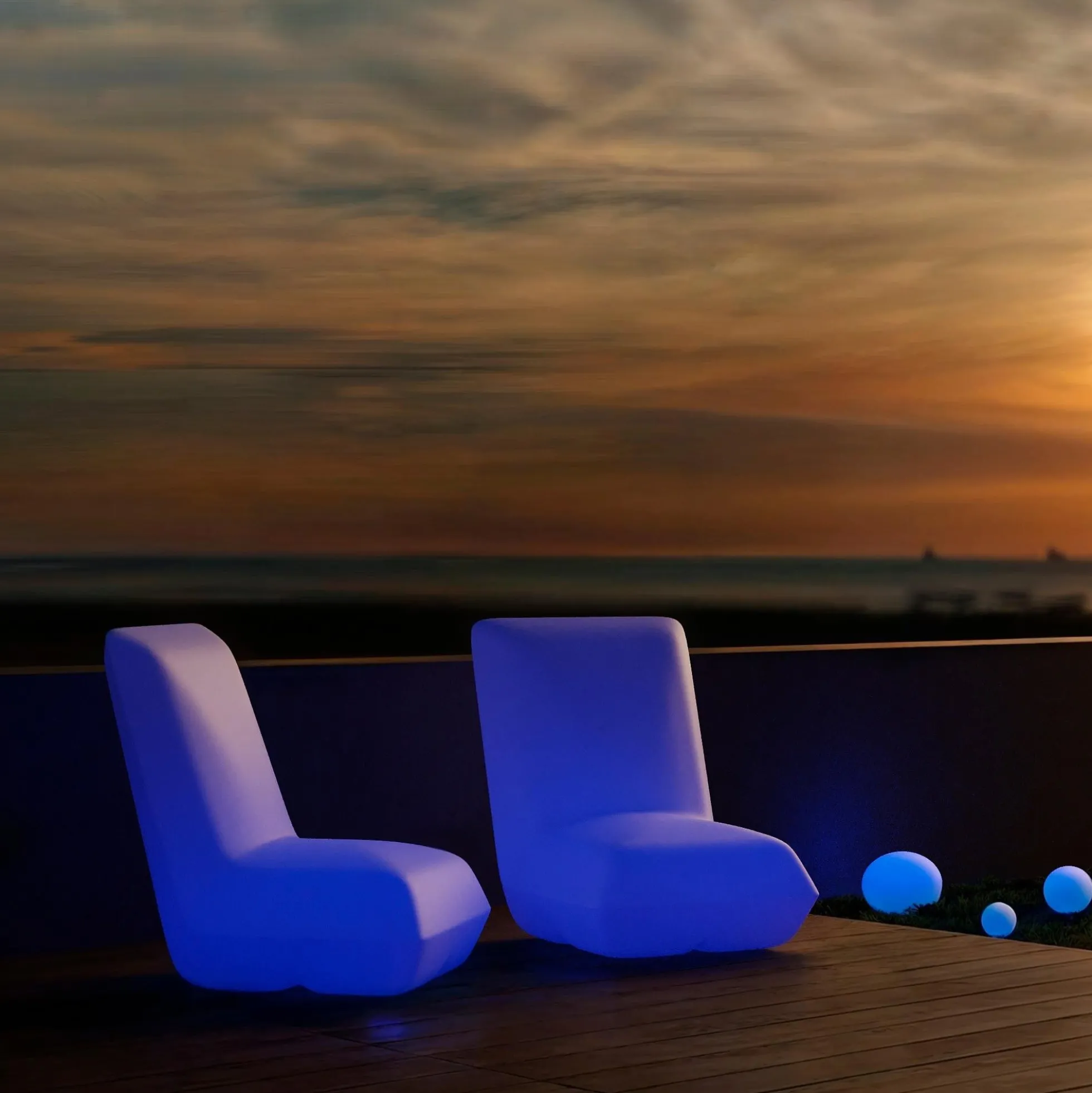 Asiento luminoso LED RGBW - 16W - Recargable