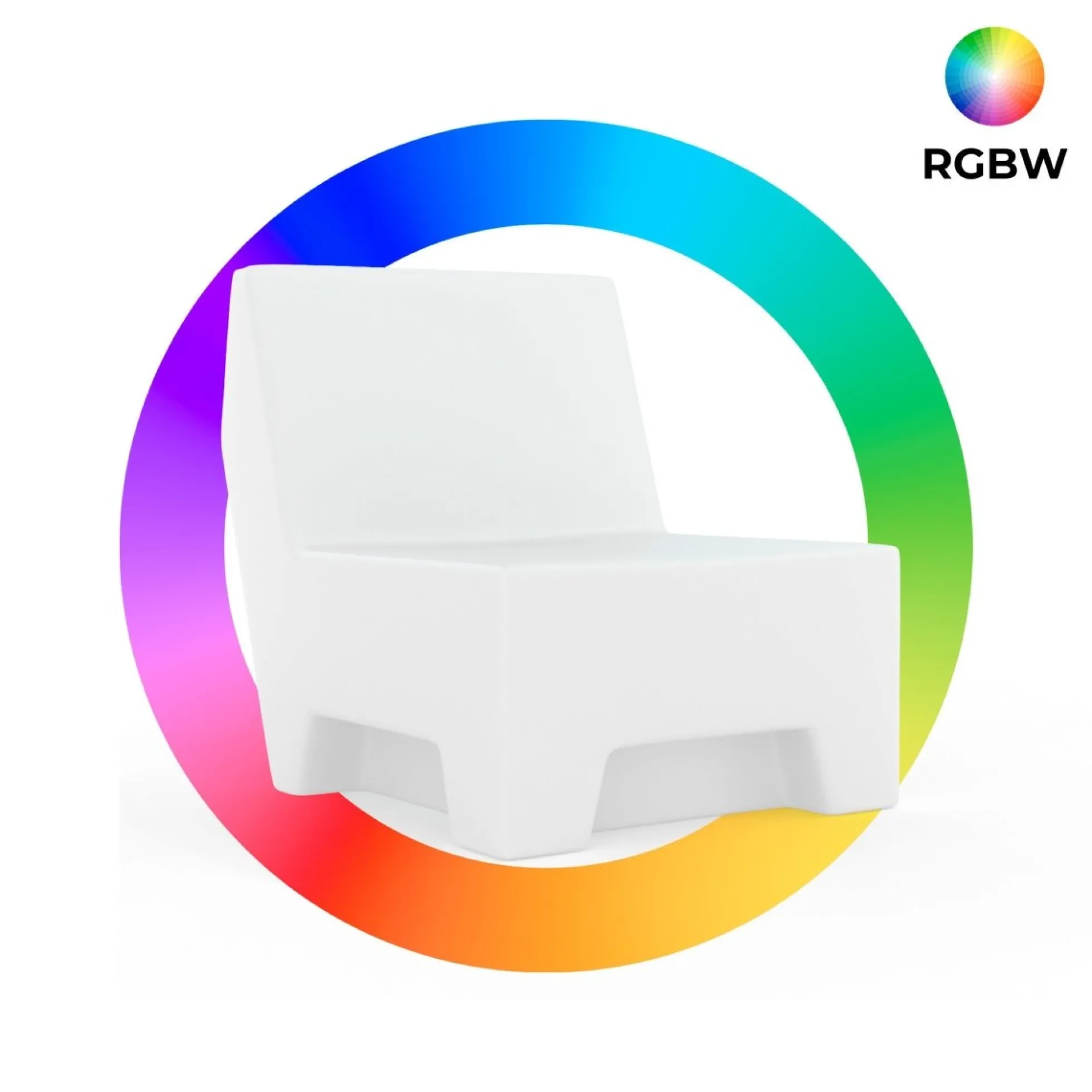 Asiento luminoso LED RGBW - XL - 16W - Recargable