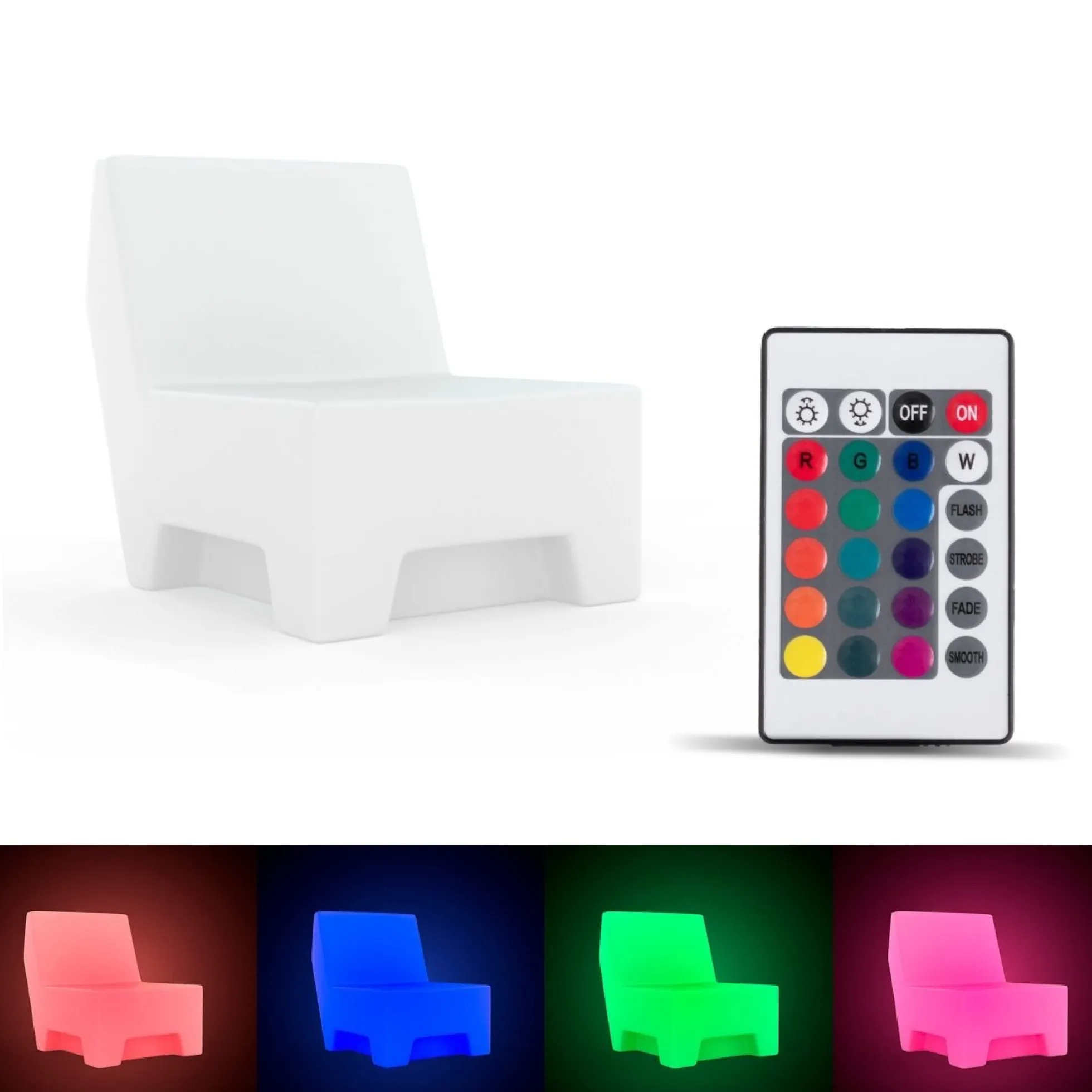 Asiento luminoso LED RGBW - XL - 16W - Recargable