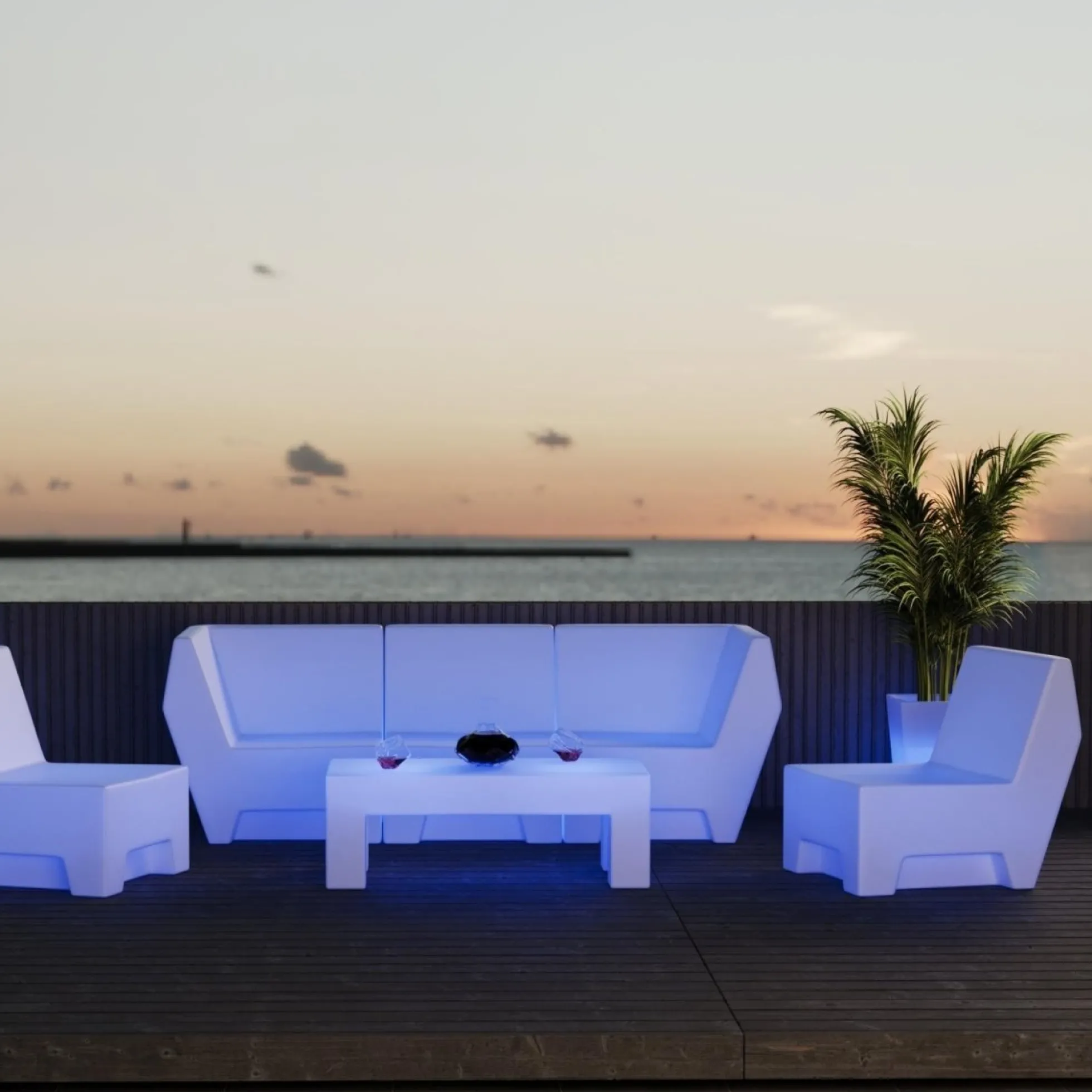 Asiento luminoso LED RGBW - XL - 16W - Recargable