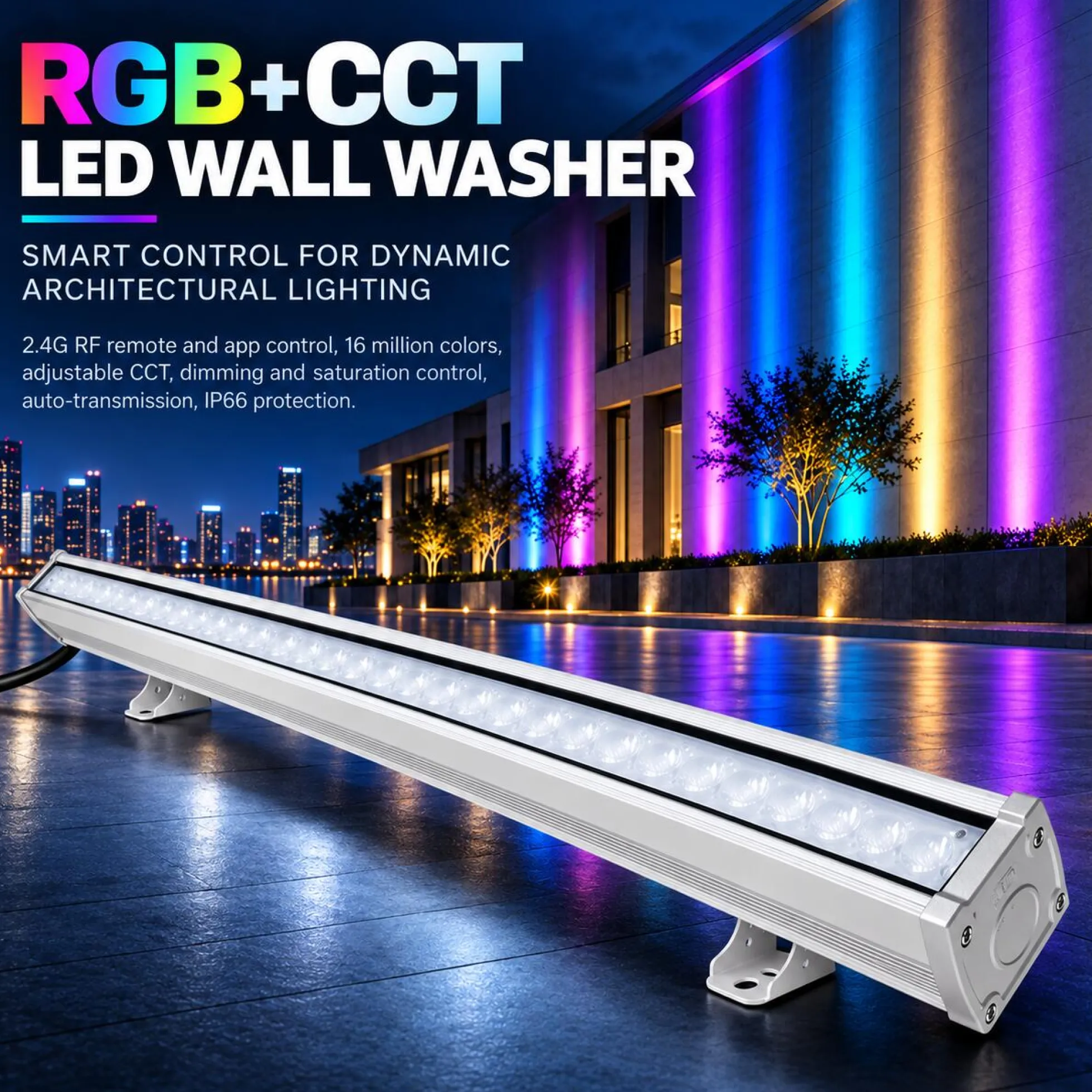 Bañador de pared LED RGB+CCT 24W control RF/WiFi | Mi Light - RL1-24