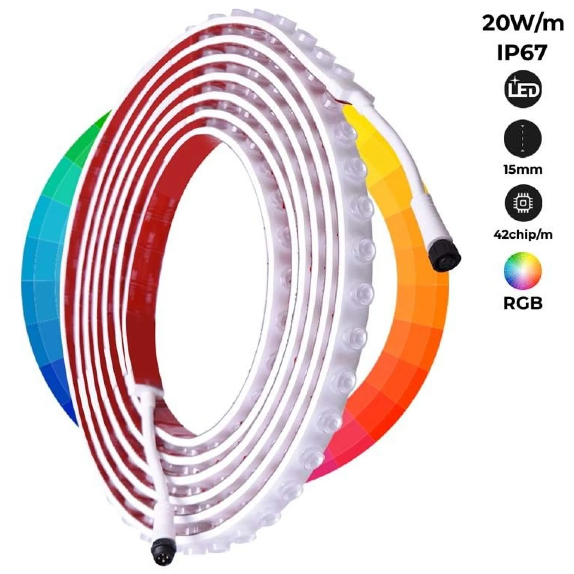 Bañador LED flexible RGB 24V DC - 5 metros - IP67