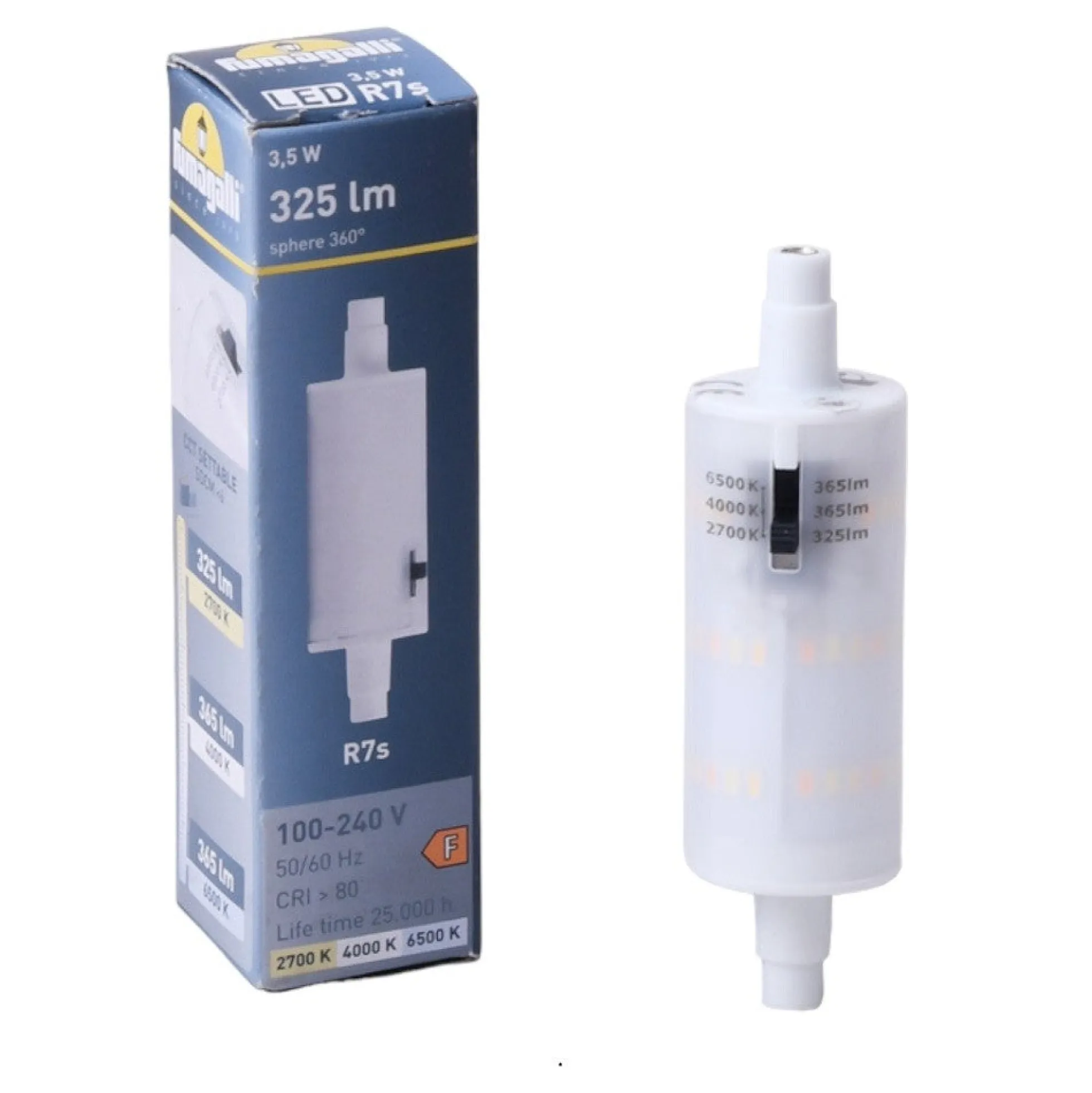 Baliza exterior LED empotrable pared Fumagalli "Nina 150" 3.5W - IP55 - R7S - CCT