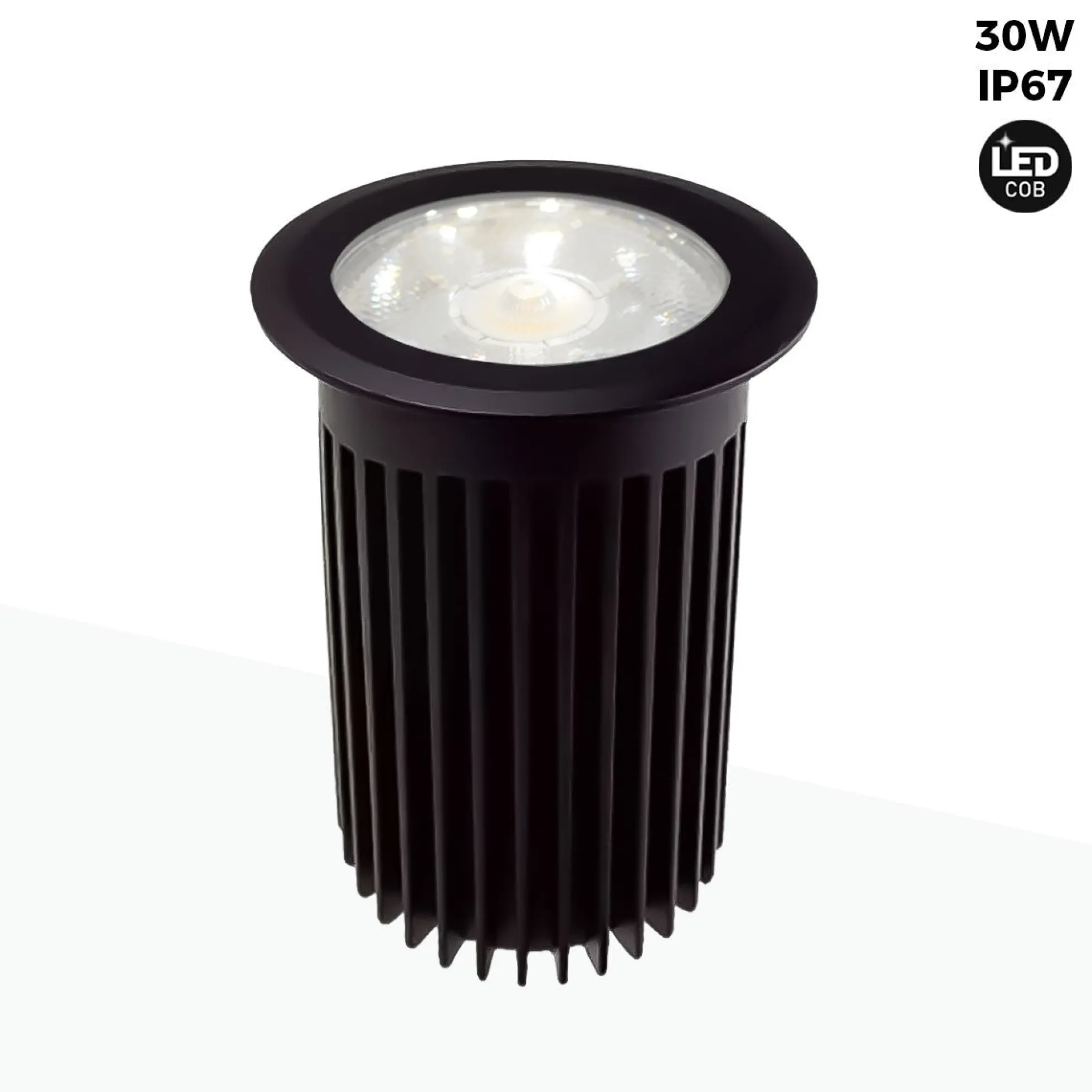 Baliza LED empotrable en suelo 30W -Blanco cálido - Ø10cm- IP67 - 220v