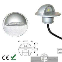 Baliza LED empotrable IP65 12V-DC 0.4W