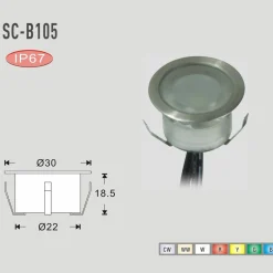 Baliza LED empotrable suelo IP67 12V-DC 0.3W