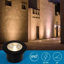Baliza LED exterior suelo 18W - 12V DC - IP67 - Ø15cm -30º - RGB/3000K