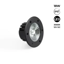 Baliza LED exterior suelo 18W - 12V DC - IP67 - Ø15cm -30º - RGB/3000K