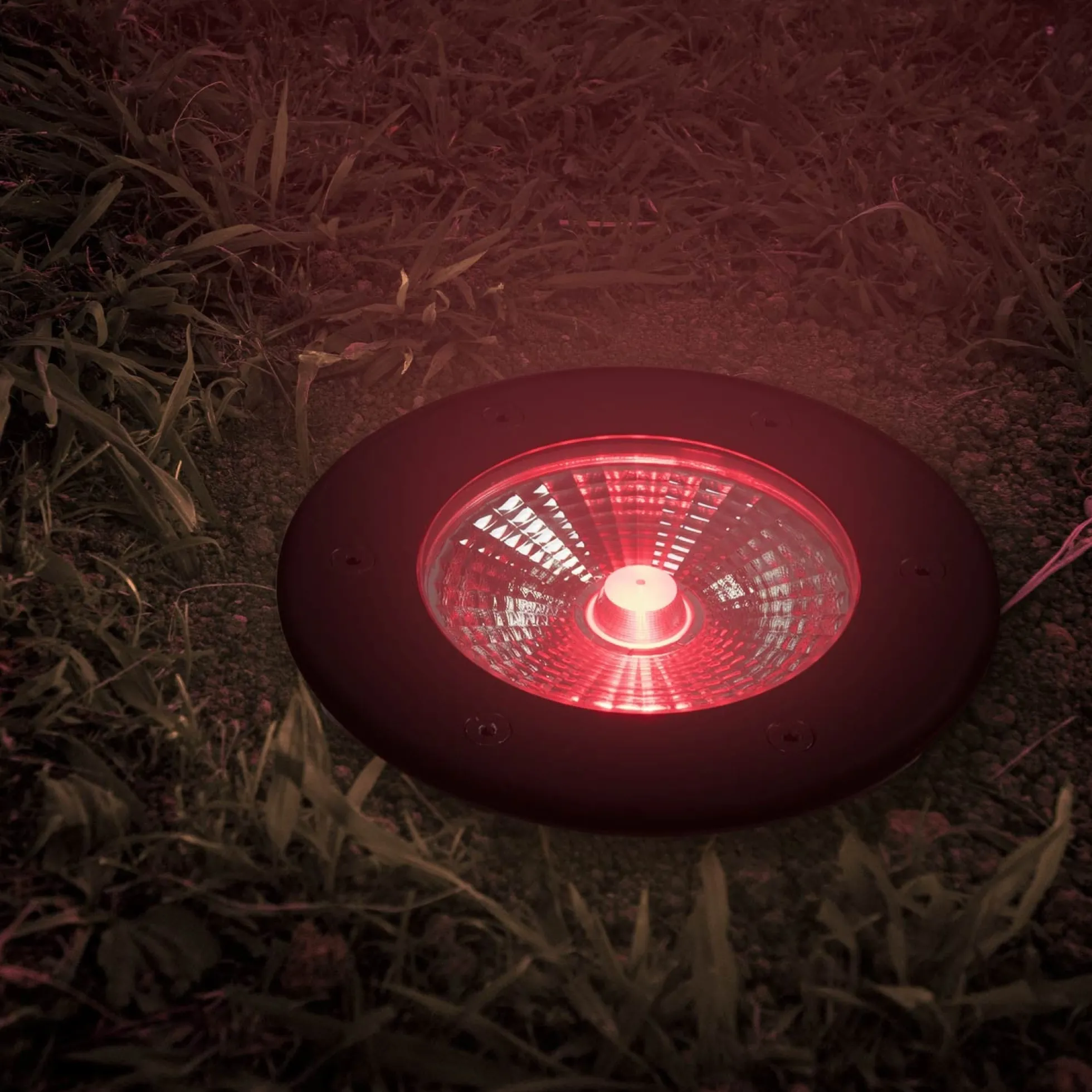 Baliza LED exterior suelo 18W - 12V DC - IP67 - Ø15cm -30º - RGB/3000K