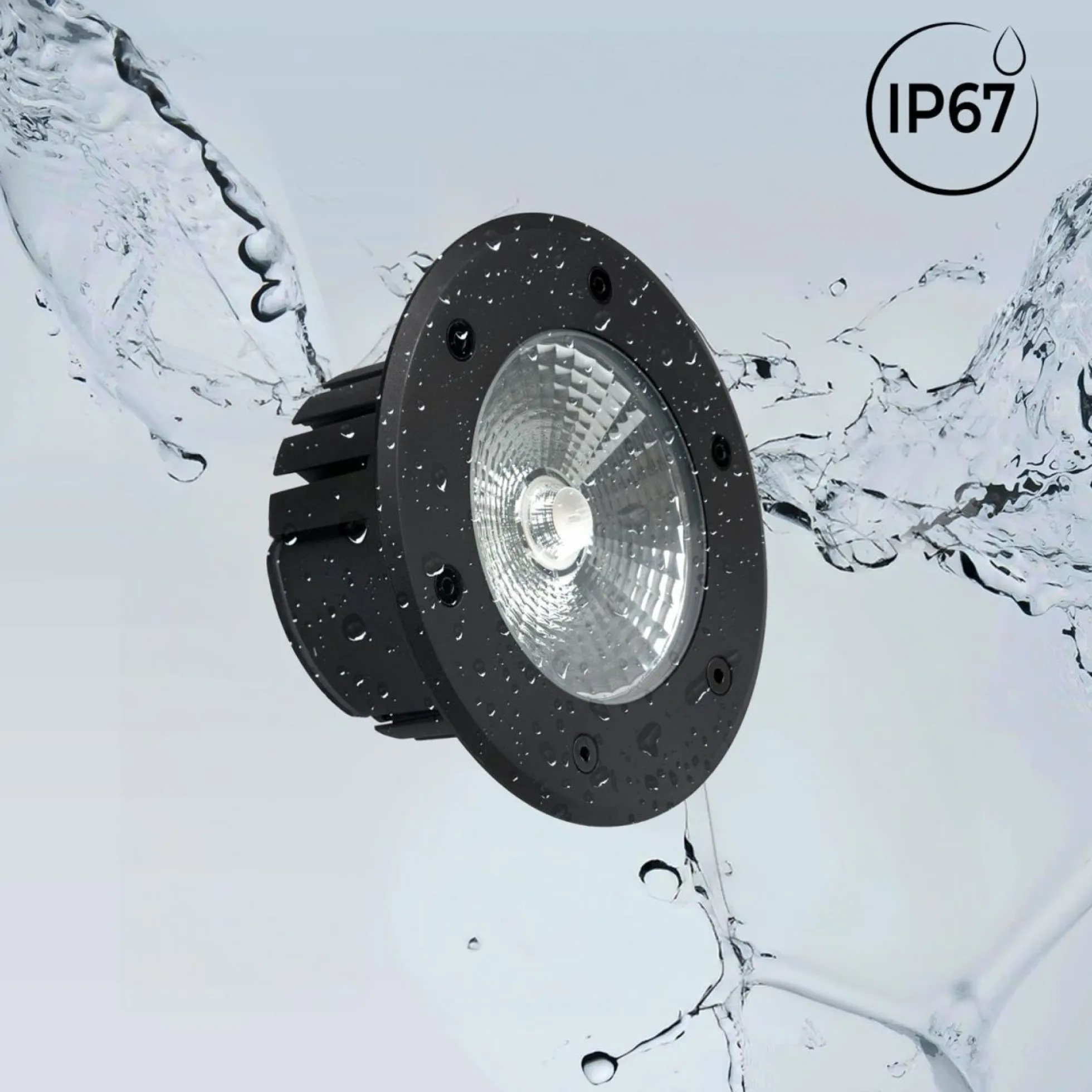 Baliza LED exterior suelo 18W - 12V DC - IP67 - Ø15cm -30º - RGB/3000K