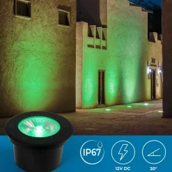 Baliza LED exterior suelo 18W - 12V DC - IP67 - Ø15cm -30º - RGB/3000K