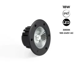Baliza LED exterior suelo 18W - 100-240V - IP67 - Ø15cm - 30º