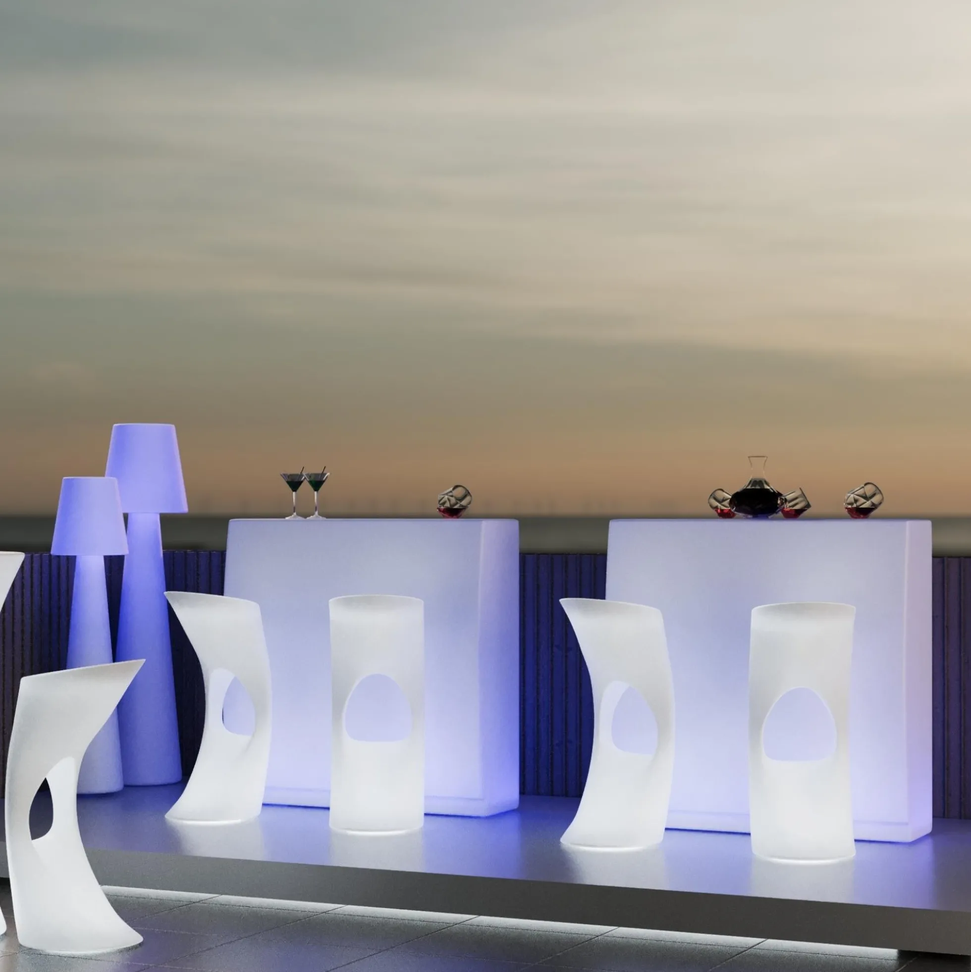 Barra de bar LED RGBW - 2 x 5W - Recargable