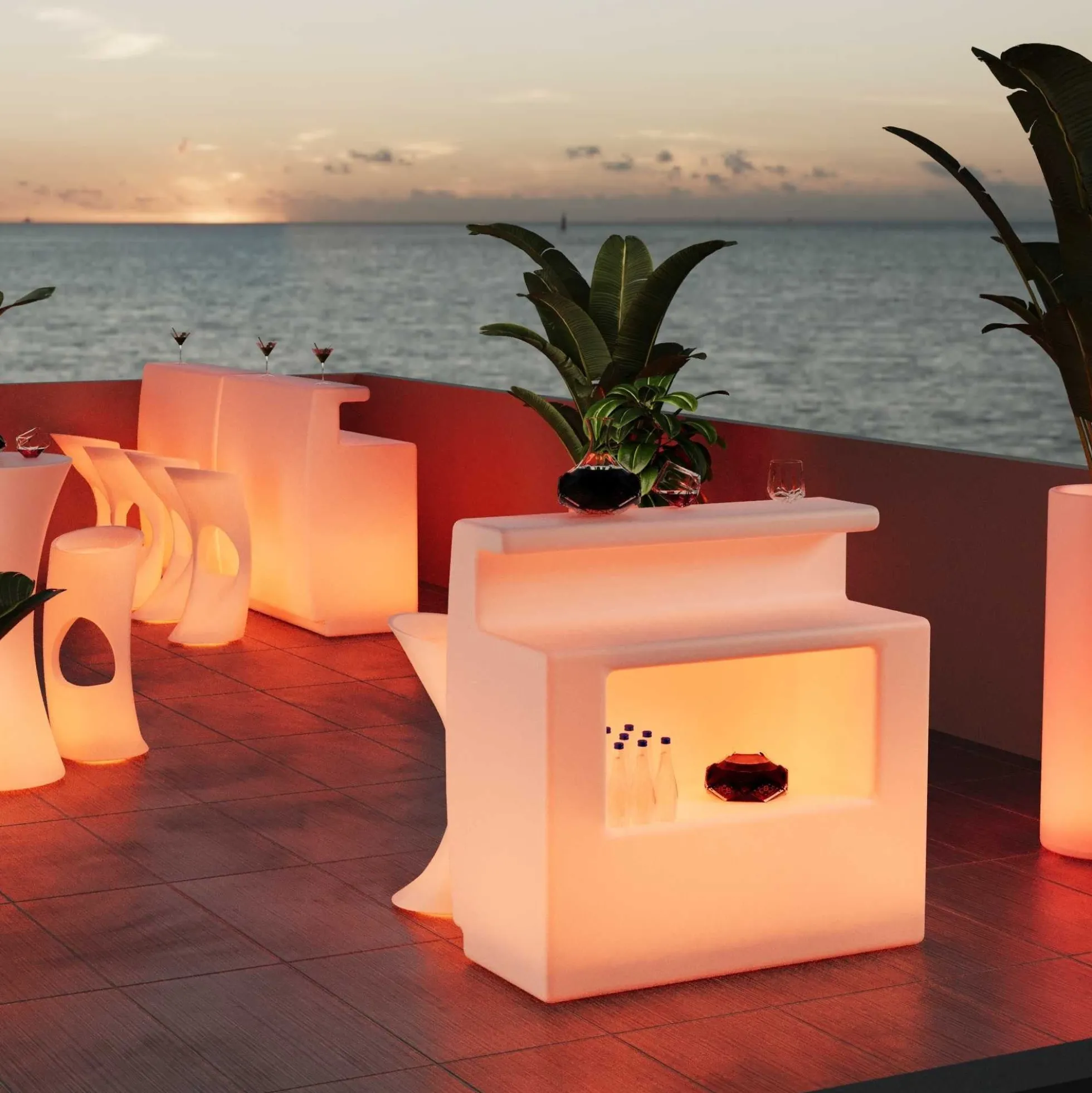 Barra de bar LED RGBW - 2 x 5W - Recargable