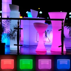 Barra de bar LED RGBW - 2 x 5W - Recargable - Diseño curvo