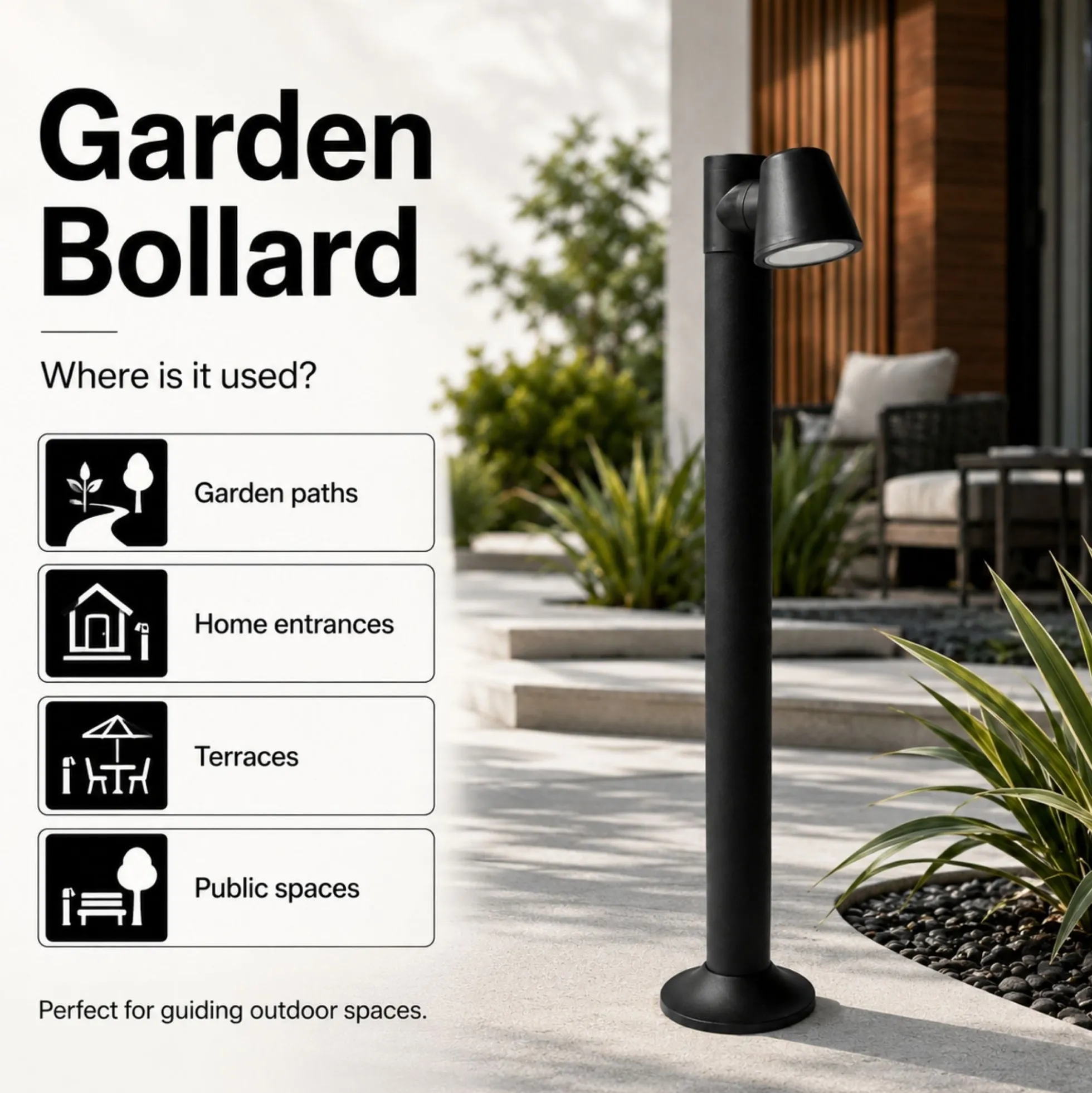 Bolardo de jardin "ASTUM" orientable - GU10 - 80 cm - IP54