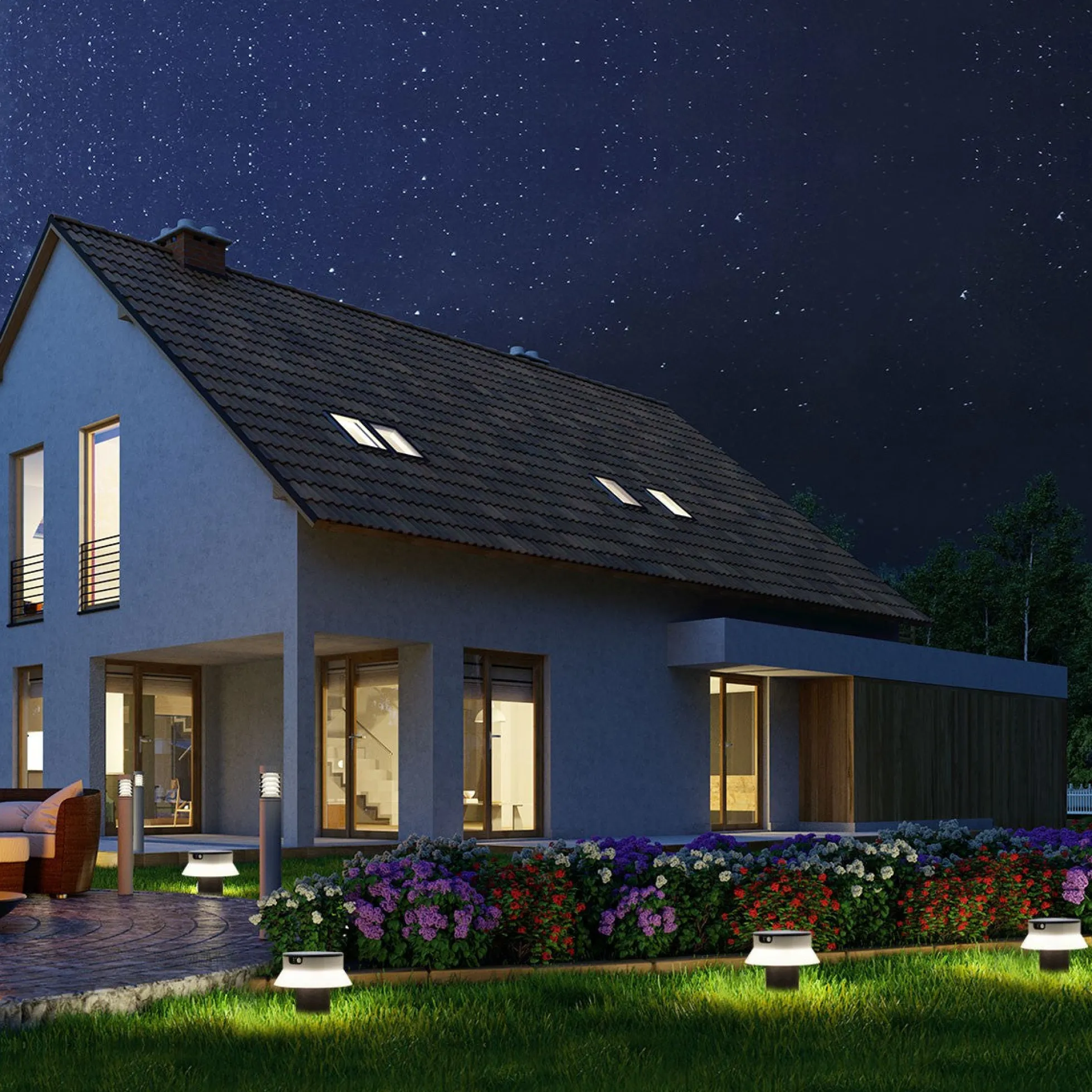 Bolardo solar LED con estaca "FELICE 200 SPIKE" 18cm con sensor PIR - 3 modos de funcionamiento - CCT