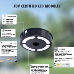 Bolardo solar LED "FELICE 200" 18cm con sensor PIR - 3 modos de funcionamiento - CCT