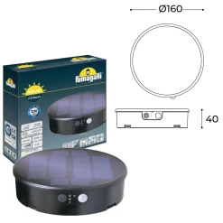 Bolardo solar LED "FELICE 200" 18cm con sensor PIR - 3 modos de funcionamiento - CCT