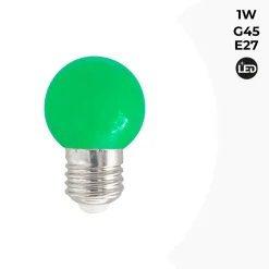Bombilla de colores LED E27 G45 - 1W