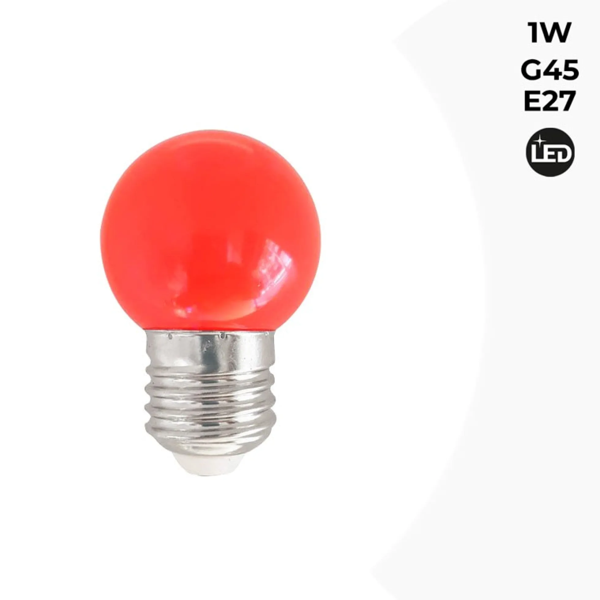 Bombilla de colores LED E27 G45 - 1W