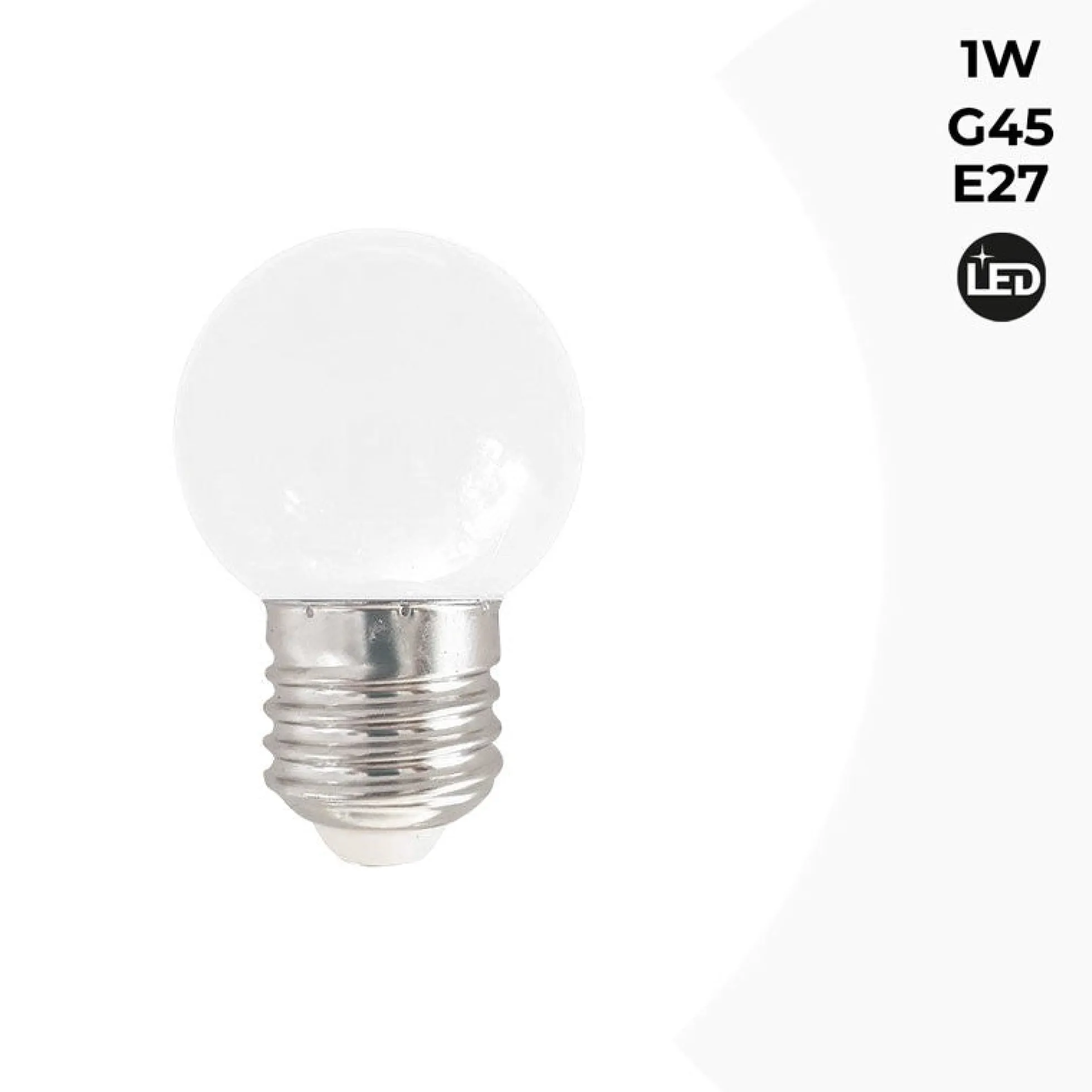 Bombilla de colores LED E27 G45 - 1W