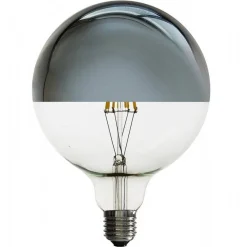 Bombilla decorativa espejada plateada E27 G125 - 6W - 3000K
