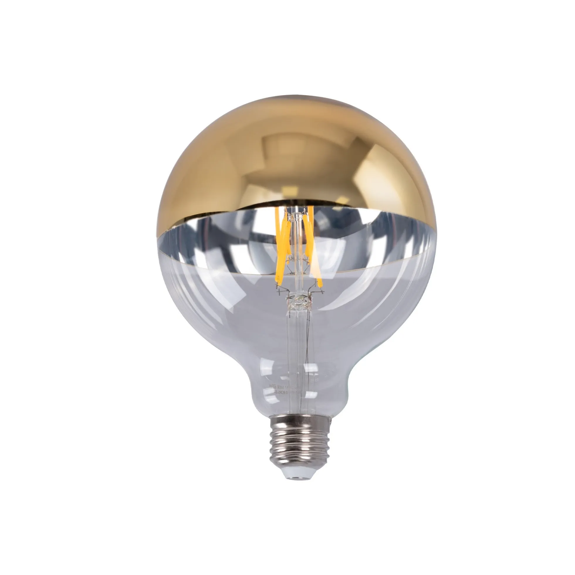 Bombilla decorativa espejada dorada E27 G125 - 6W - 3000K