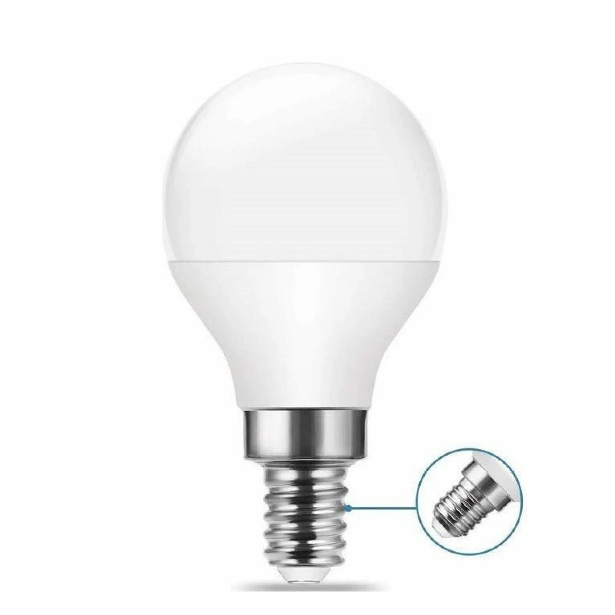 Bombilla Esférica LED E14 G45 5W Opal