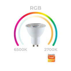 Bombilla inteligente LED WIFI GU10 - RGBW + CCT - 5W
