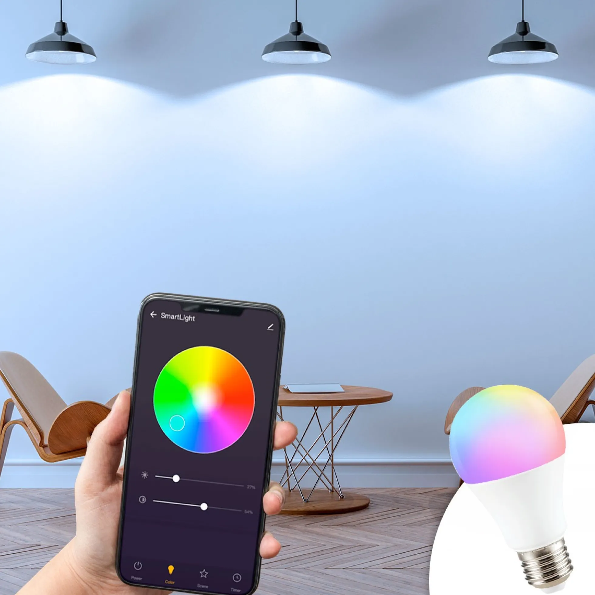 Bombilla inteligente Smart WIFI RGBWW E27 9W