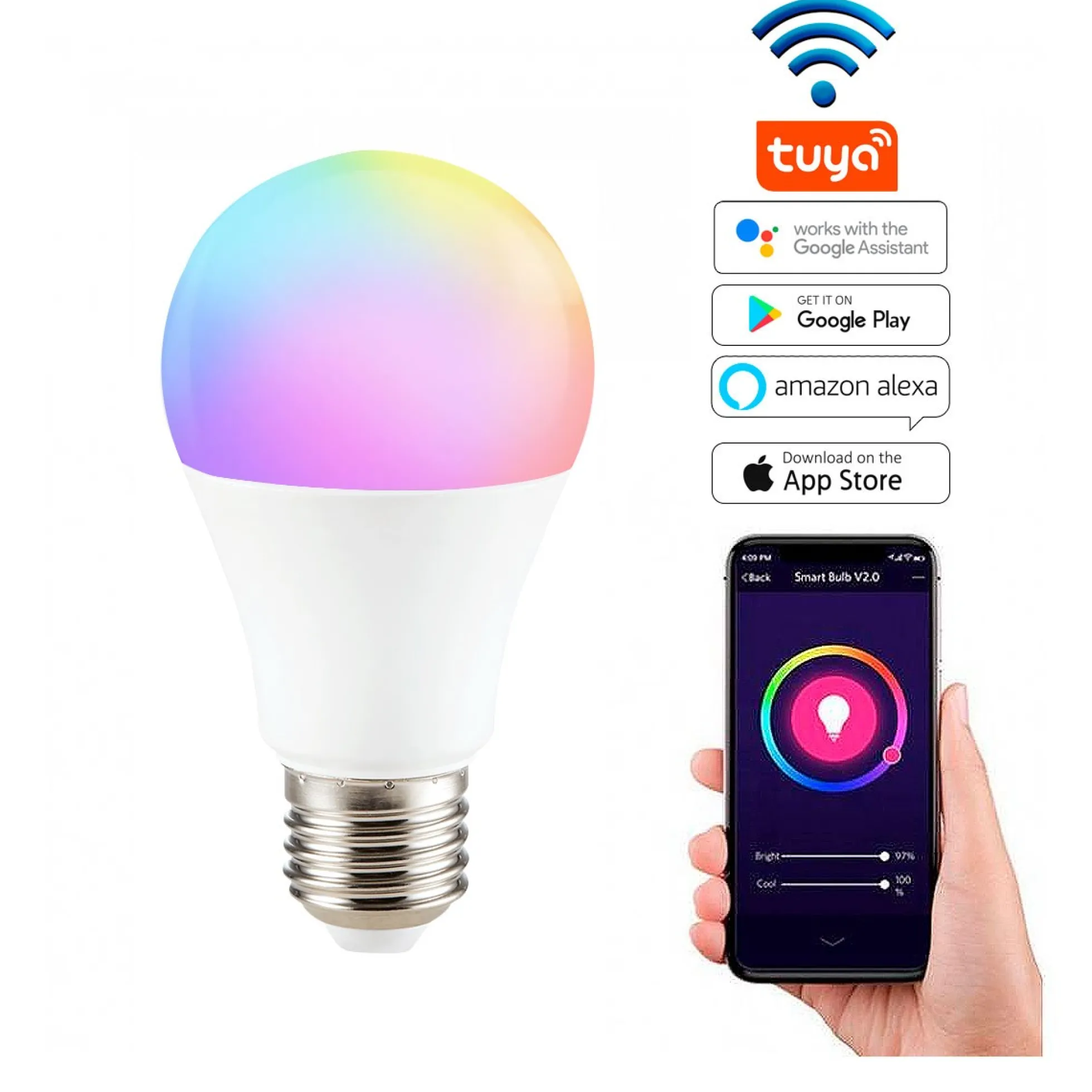 Bombilla inteligente Smart WIFI RGBWW E27 9W