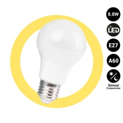Bombilla LED con sensor crepuscular - E27 A60 - 8,8W
