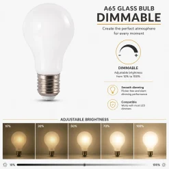 Bombilla LED decorativa "Milky" - Regulable - E27 A65 - 10W - 3000K - 1200lm