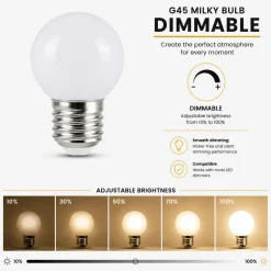 Bombilla LED decorativa "Milky" - Regulable - E27 G45 - 4W - 3000K - 400lm