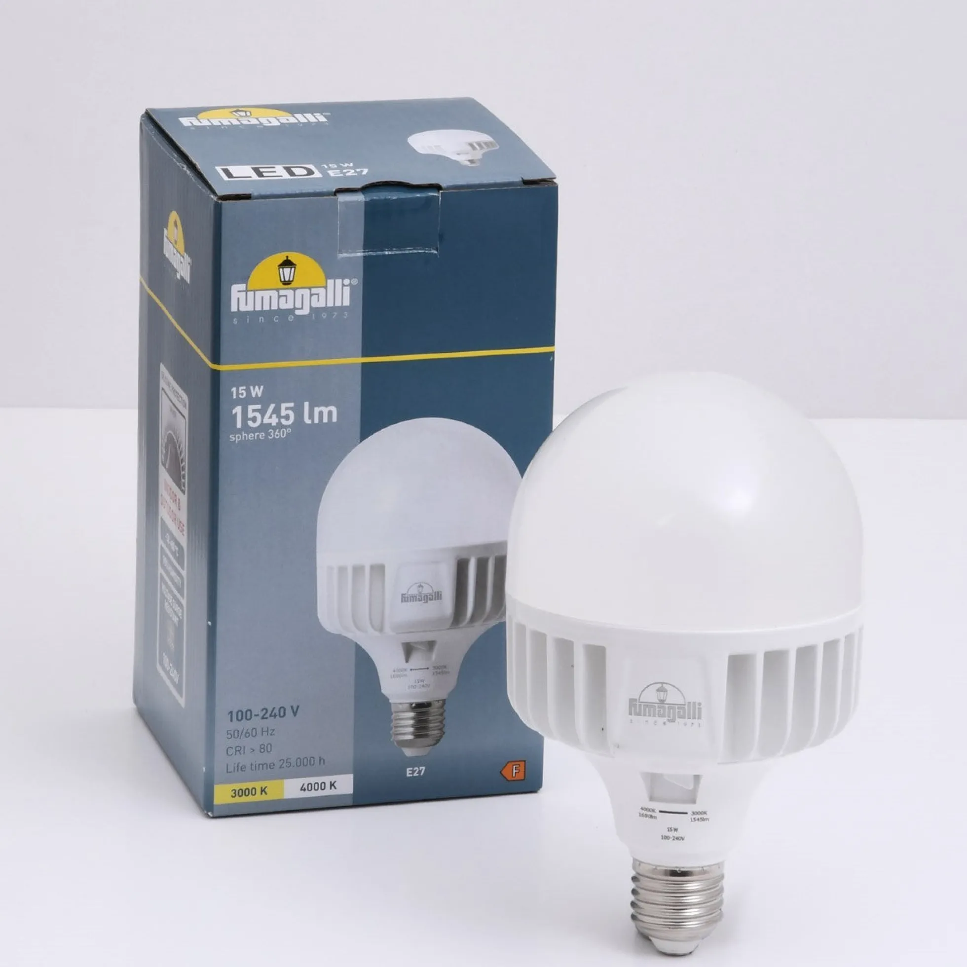 Bombilla LED E27 alta potencia -15W - CCT - Fumagalli - ø100mm
