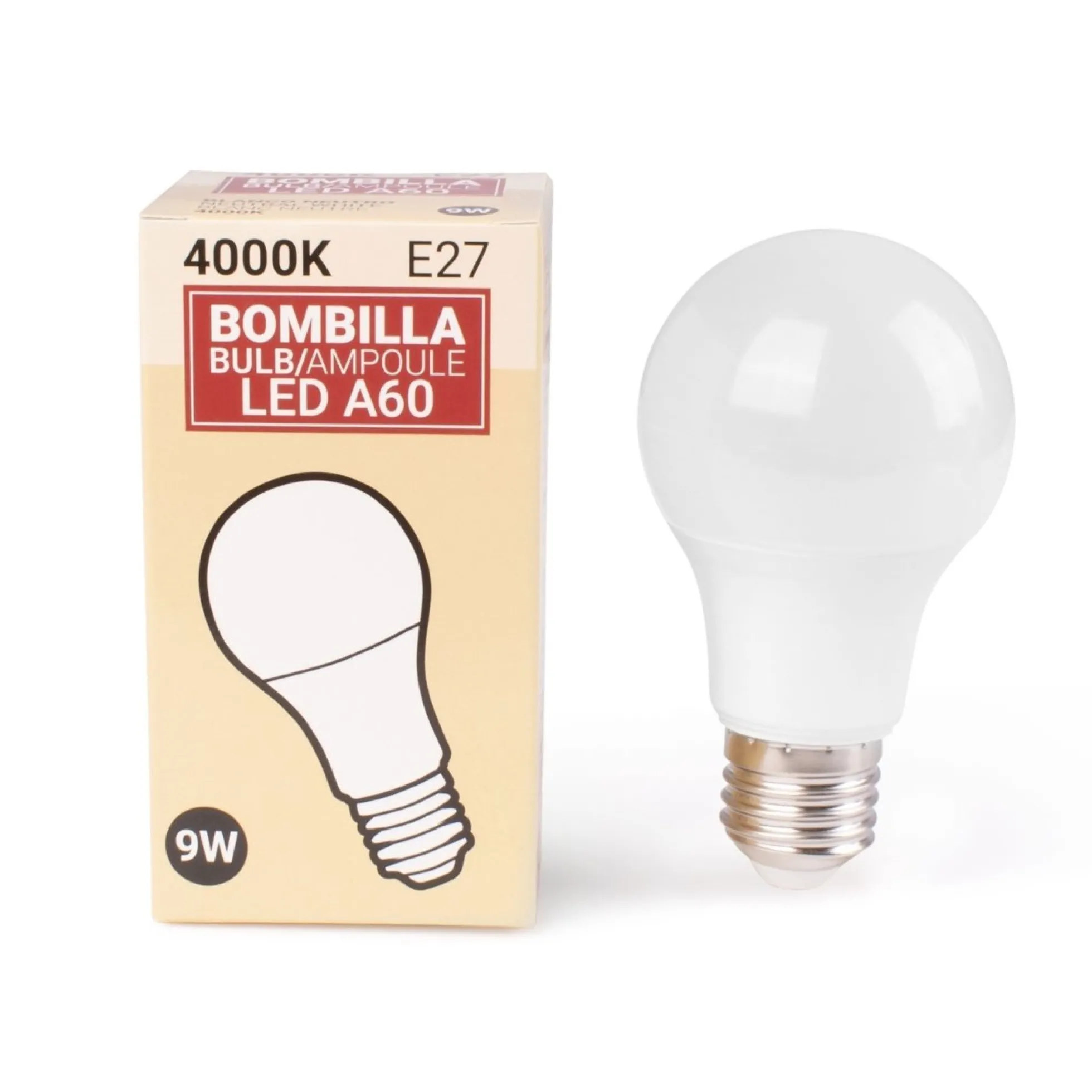 Bombilla LED E27 A60 - 9W