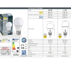 Bombilla LED E27 A60 - 8.5W - CCT - Fumagalli